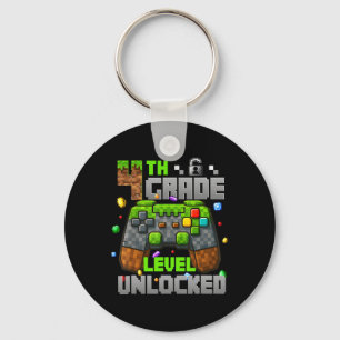 Ck To School 4th Grade Level Unlocked Gamer Kids B Keychain