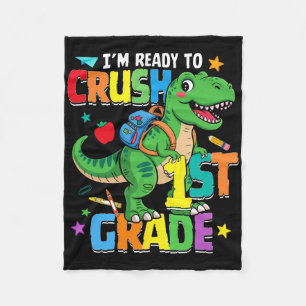 Ck To School Boy Dinosaur I'm Ready To Crush First Fleece Blanket