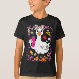 Ck To School Coquette Goose Teacher T-Shirt