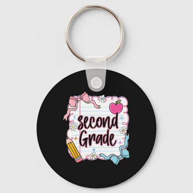 Ck To School Coquette Preppy Second Grade First Da Keychain (Front)