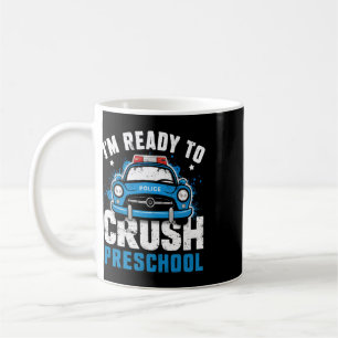Ck To School First Day Of Preschool Police Car Boy Coffee Mug