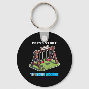 Ck To School Funny Gamer For Boys Girls Kids Press Keychain