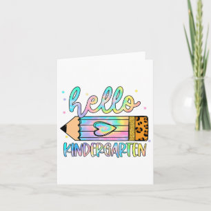Ck To School Hello Kindergarten Leopard Tie Dye Pe Card