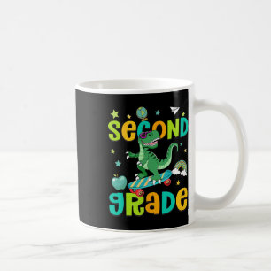 Ck To School Rolling Into 2nd Grade T-rex Skateboa Coffee Mug