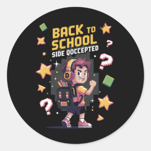 Ck To School Side Quest Accepted Gamer 1  Classic Round Sticker