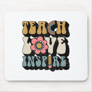 Ck To School Teach Love Inspire Retro Teachers Wom Mouse Pad