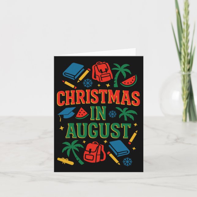 Ck To School Xmas Palm Tree Graduation Christmas I Card (Front)