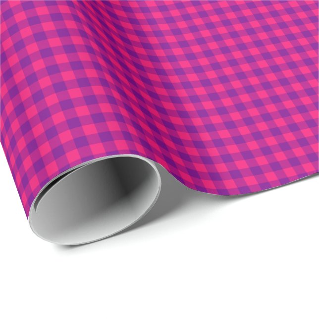 CKC-Gingham 02 Pink-Purple-Gift Wrapping Paper (Roll Corner)