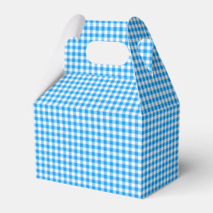 CKC-Gingham-Pastel Blue-White-PARTY FAVOR BOX,gabl Box