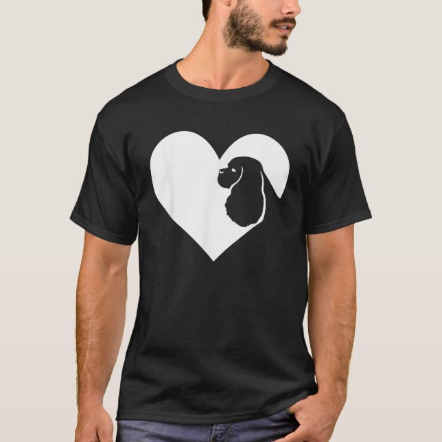 CKC Heart Silhouette Cavalier King Charles Spaniel T-Shirt (Front)