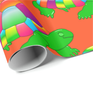 CKC-Lil Glass Turtle, Orange Gift Wrapping Paper