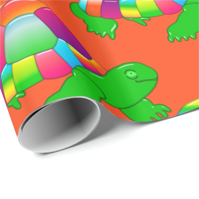 CKC-Lil Glass Turtle, Orange Gift Wrapping Paper (Roll Corner)