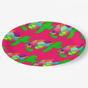 CKC Lil Glass Turtle, Pink-Paper Party Plates