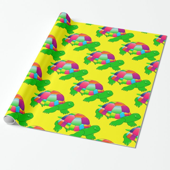 CKC-Lil Glass Turtle, Yellow Gift Wrapping Paper (Unrolled)