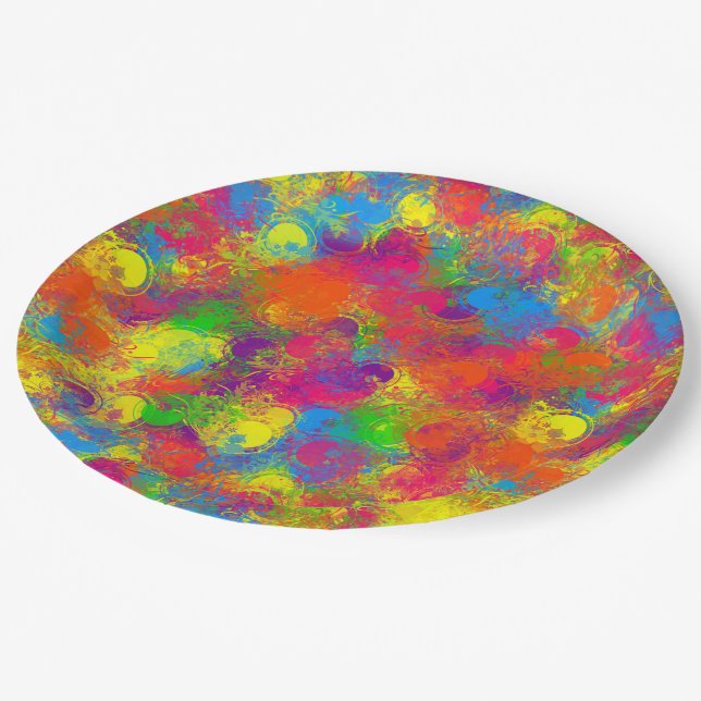 CKC Paint Can Florals-PAPER PARTY PLATES (Angled)