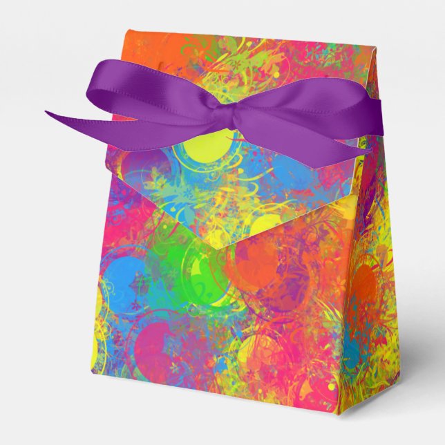 CKC Paint Can Florals-PARTY FAVOR BOX,tent Box (Front Side)