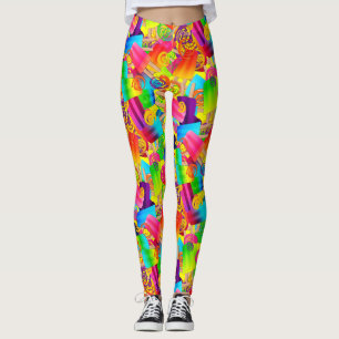 CKC Party Dots-Popsicle Swirls-Yellow-LEGGINGS Leggings