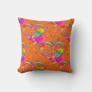 CKC-Peace, Love and Popsicle's-Orange Sq Coussin