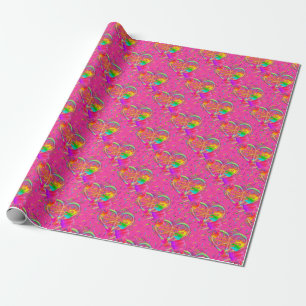 CKC-Peace, Love and Popsicle's, Pink-Gift Wrap Wrapping Paper