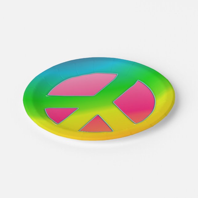 CKC, Peace Symbol 02-Paper Party Plates (Angled)