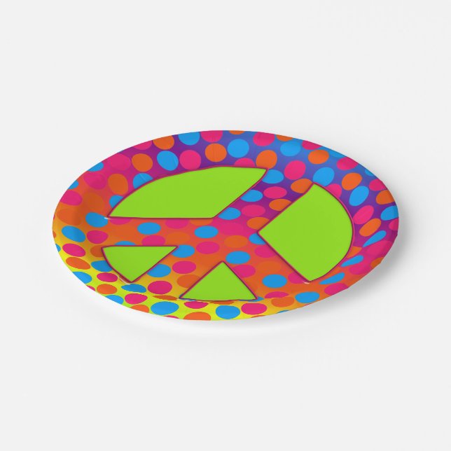 CKC, Peace Symbol 04-Paper Party Plates (Angled)