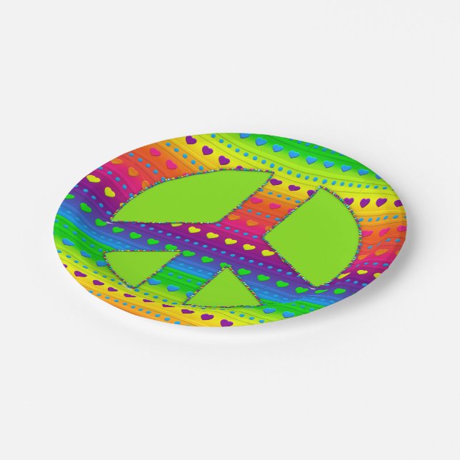 CKC, Peace Symbol 08-Paper Party Plates (Angled)