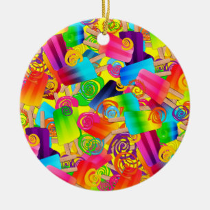 CKC Popsicle Swirls, ORNEMENT ROND Jaune