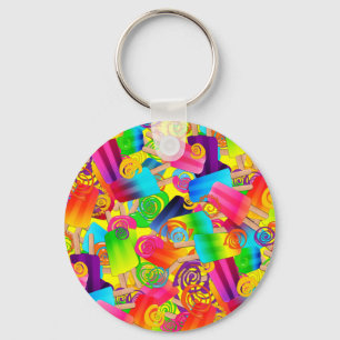 CKC Popsicle Swirls,Yellow-KEY CHAIN Keychain