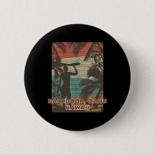 Ckdoor Oahu Hawaii Vintage Surfing Beach Coconut T 2 Inch Round Button