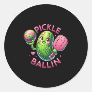 Ckle Ballin Cute Ckleball Women Girls Ckleball Lov Classic Round Sticker