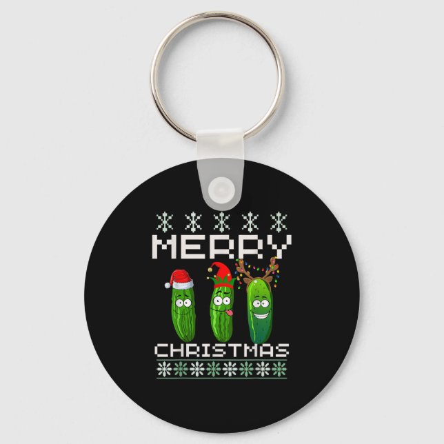 Ckle Lover Xmas Lighting Santa Ugly Ckle Christmas Keychain (Front)