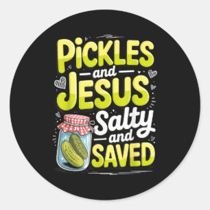 Ckles And Jesus Salty And Saved  Classic Round Sticker