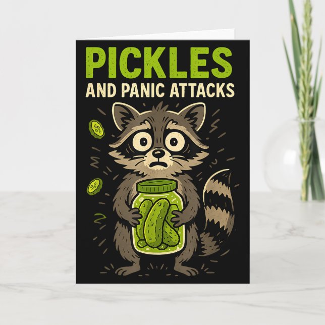 Ckles And Panic Attacks Raccoon Trash Panda Funny  Card (Front)