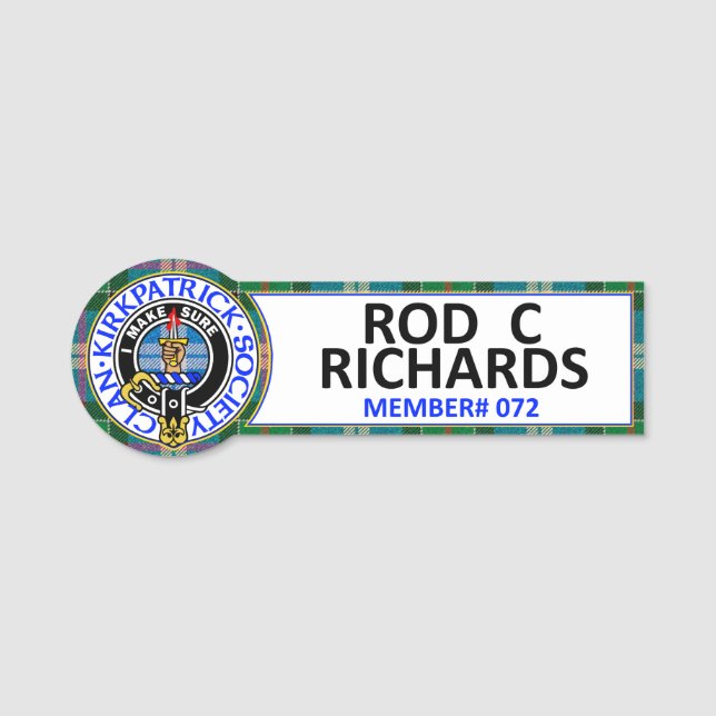 CKS Name Badge for ROD C RICHARDS (Devant)