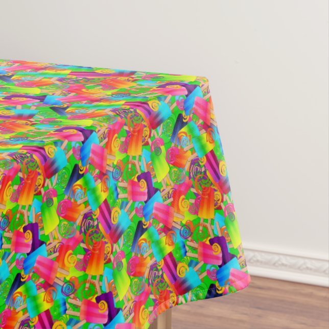CKS-Popsicle Swirls, NEON-52x70 COTTON TABLECLOTH (In Situ)