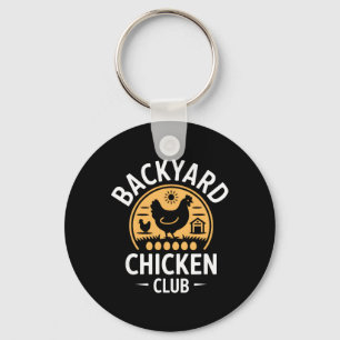 Ckyard Chicken Club Fresh Eggs Daily Farm Living C Keychain