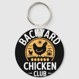 Ckyard Chicken Club Fresh Eggs Daily Farm Living C Keychain