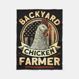 Ckyard Chicken Farmer 4th Of July Usa Flag Fleece Blanket