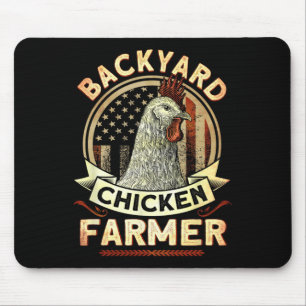 Ckyard Chicken Farmer 4th Of July Usa Flag  Mouse Pad