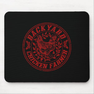 Ckyard Chicken Farmer Retro Vintage Farming Poultr Mouse Pad
