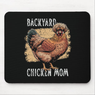Ckyard Chicken Mom Polish Hen Design Vintage Farmh Mouse Pad