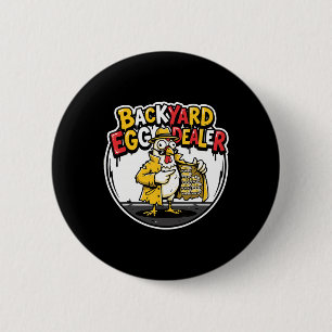 Ckyard Egg Dealer Funny Chicken Design 2 Inch Round Button