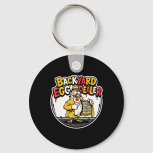Ckyard Egg Dealer Funny Chicken Design Keychain
