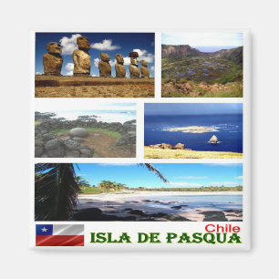 CL - Chile - Isla De Pasqua - Mosaic Collage Magnet