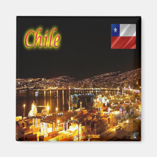 CL - Chile - Valparaiso - Night View Magnet