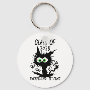Cl Of 2025 Funny Black Cat Keychain