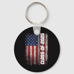 Cl Of 2025 Funny Senior 2025 Usa American Flag  Keychain