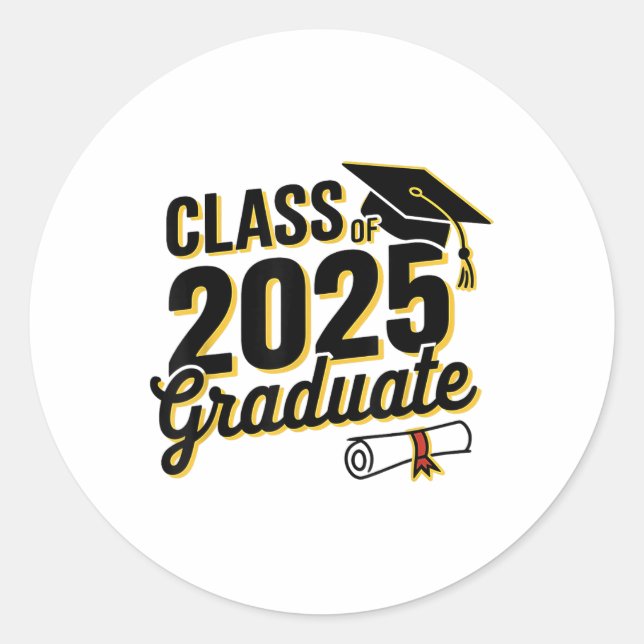 Cl Of 2025 Graduation 2025 _1  Classic Round Sticker (Front)