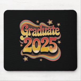Cl Of 2025 Graduation Retro Rainbow Groovy Vibes L Mouse Pad