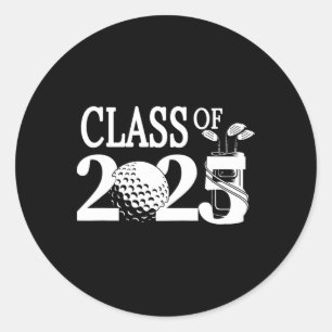 Cl Of 2025 Graduation Senior Golfer Golf Player Gr Classic Round Sticker